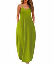 Vestido feminino Wolddress 2025 casual sem mangas plus size verde