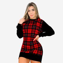 Vestido Feminino Xadrez Mini Vest