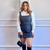 Vestido Feminino Xadrez Tweed Alça larga Vestido Feminino Xadrez Tweed Alça larga