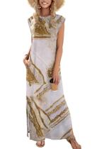 Vestido feminino Zeagoo, casual, floral, longo de verão, com bolsos Vestido feminino Zeagoo, casual, floral, longo de verão, com bolsos