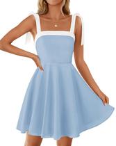 Vestido feminino ZESICA 2025, boho, decote quadrado, mini Vestido feminino ZESICA 2025, boho, decote quadrado, mini