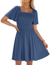 Vestido feminino ZESICA, de 2025, casual, manga esvoaçante Vestido feminino ZESICA, de 2025, casual, manga esvoaçante