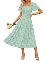 Vestido feminino ZESICA, de verão, boho, floral, praia, tamanho L