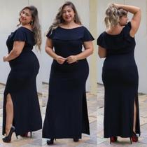 vestido fenda lateral com babado