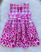 Vestido Festa Barbie Xadrez