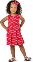 Vestido Festa Bebê Menina Vermelho Bolinha Minnie