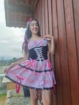 Vestido Festa caipira Luxo Rosa NS Evelyn Vestido Festa caipira Luxo Rosa NS Evelyn