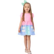 Vestido Festa Casinha Monsucre Coleção Nova Menina Infantil