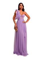 Vestido Festa Corselet Fenda Lateral Tule Madrinha Formatura Casamento Vestido Festa Corselet Fenda Lateral Tule Madrinha Formatura Casamento