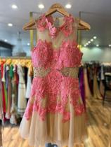 Vestido festa curto magalu feminino rosa com tule tam 36