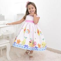 Vestido Festa das frutas, Abelhinhas e Sorvetes Elegante Vestido Festa das frutas, Abelhinhas e Sorvetes Elegante