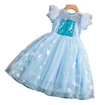 Vestido Festa Fantasia Infantil Frozen Elsa Princesa - Tuttistore