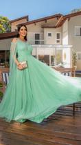 Vestido Festa Feminino Longo Verde Tamanho M Poliester