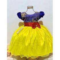 Vestido festa infantil branca de neve 1 aninho a 10 anos