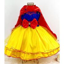 Vestido festa infantil branca de neve 1 aninho a 10 anos