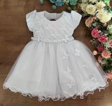 Vestido festa infantil branco daminha luxo princesa batizado Vestido festa infantil branco daminha luxo princesa batizado