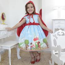 Vestido festa infantil da chapeuzinho vermelho e capa vermelha