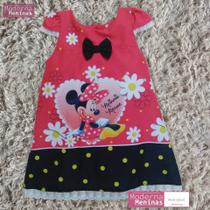 vestido festa infantil da Minnie vermelha tubinho trapézio