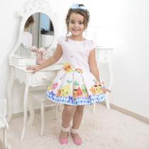 Vestido festa infantil das frutas, abelhinhas e sorvetes - smart
