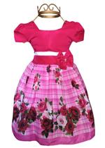 Vestido Festa Infantil Jardim Floral Rosas Menina Princesa Vestido Festa Infantil Jardim Floral Rosas Menina Princesa