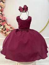 Vestido Festa Infantil Marsala Bordô Vinho Formatura Florista Casamento Dama Daminha Social Menina Juvenil Pérolas Vestido Festa Infantil Marsala Bordô Vinho Formatura Florista Casamento Dama Daminha Social Menina Juvenil Pérolas