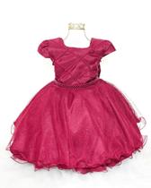 Vestido Festa Infantil Princesa Brilhante Marsala Luxo Laço