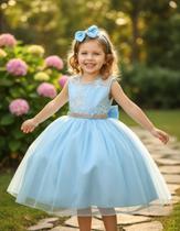 Vestido Festa Infantil Princesa Formatura Daminha Com Luvas