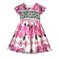 VESTIDO FESTA INFANTIL ROSAS LULUZINHA Pink VESTIDO FESTA INFANTIL ROSAS LULUZINHA Pink