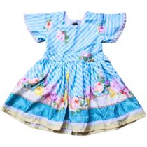 Vestido Festa Infantil Saia 2 Camadas Flores Luxo