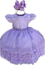 Vestido festa infantil sereia lilás menina princesa sofia - MENINA BONITA