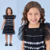 Vestido Festa Inverno 2024 Black And White Petit Cherie 402