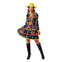 Vestido Festa Junina Adulta Moderno Manga Longa pra Quadrilha Vestido Festa Junina Adulta Moderno Manga Longa pra Quadrilha