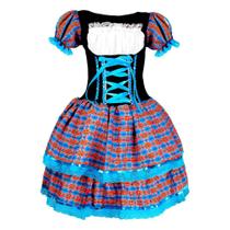 Vestido Festa Junina Adulto Xadrez de Luxo Vestido Festa Junina Adulto Xadrez de Luxo