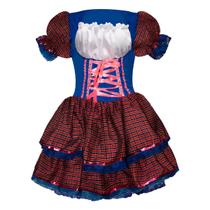 Vestido Festa Junina Adulto Xadrez de Luxo Vestido Festa Junina Adulto Xadrez de Luxo
