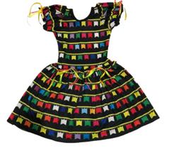Vestido Festa Junina Bandeirinha Moda Caipira Adulto e Infantil para Arraiás! Vestido Festa Junina Bandeirinha Moda Caipira Adulto e Infantil para Arraiás!