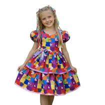 Vestido Festa Junina Caipira diversas cores -bebê a 10 anos Vestido Festa Junina Caipira diversas cores -bebê a 10 anos