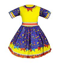 Vestido Festa Junina Caipirinha Infantil Manga Curta Vestido Festa Junina Caipirinha Infantil Manga Curta
