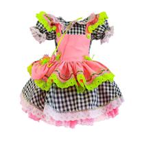 Vestido Festa Junina Candinha Menina Para Bebê Com Bolsinha