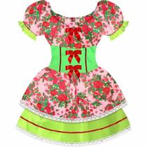 Vestido Festa Junina Ciganinha Colorida Arraia 2023 Pink e Laranja Vestido Festa Junina Ciganinha Colorida Arraia 2023 Pink e Laranja