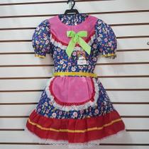 Vestido festa junina com bermuda infantil criança menina tamanho 10 estampado florido