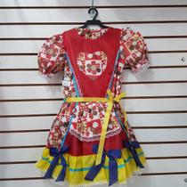 Vestido festa junina com bermuda infantil criança menina tamanho 12 estampado florido
