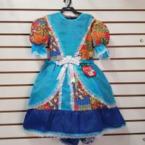 Vestido festa junina com bermuda infantil criança menina tamanho 12 estampado florido - GUGUDADA