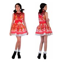 Vestido Festa Junina Cropped Vermelho Infantil Arraiá Vestido Festa Junina Cropped Vermelho Infantil Arraiá