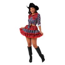 Vestido Festa Junina Feminina Chique Saia e Croped Xadrez de Quadrilha P 36 - 38 Vestido Festa Junina Feminina Chique Saia e Croped Xadrez de Quadrilha P 36 - 38