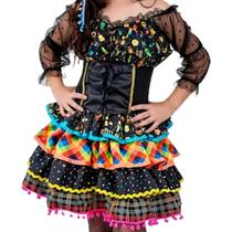 Vestido Festa Junina Infantil Caipirinha Balão Colorido