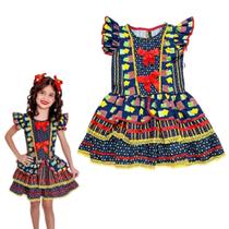 Vestido Festa Junina Infantil Caipirinha Retalhos Vestido Festa Junina Infantil Caipirinha Retalhos