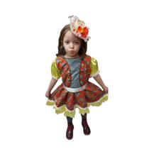 Vestido Festa Junina Infantil Caipirinha São João Quadrilha Quermesse Arraiá