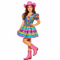 Vestido Festa Junina Infantil Moderno pra Menina Caipirinha Xadrez Colorida Vestido Festa Junina Infantil Moderno pra Menina Caipirinha Xadrez Colorida