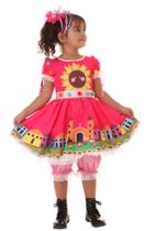 Vestido Festa Junina Infantil Pink - Capela - Super LUXO - Quimera Kids