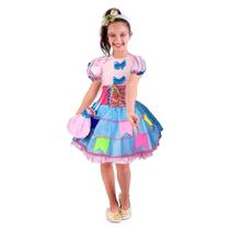 Vestido Festa Junina Infantil Rosa Luxo Com Bolsa e Corselet Vestido Festa Junina Infantil Rosa Luxo Com Bolsa e Corselet
